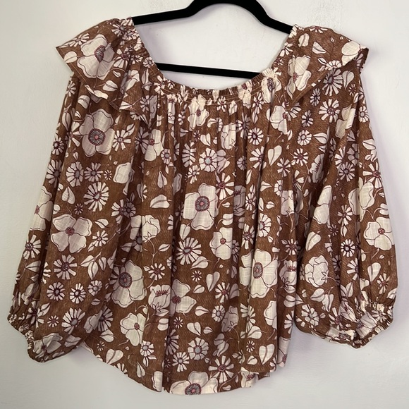 NWT Free People Miss Daisy Ruffle Print Top - Picture 6 of 7